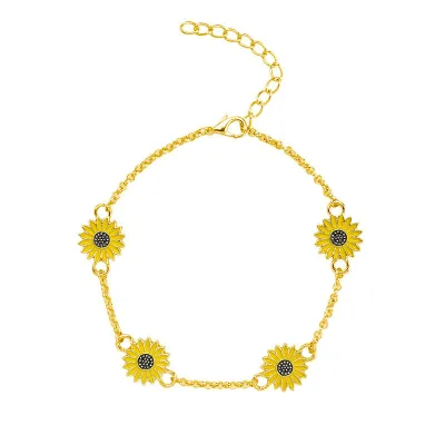 Women's Fashion Vintage Alloy Sunflower Anklet