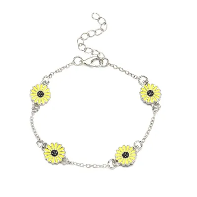 Women's Fashion Vintage Alloy Sunflower Anklet