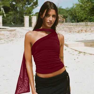 Women Fashion Sexy Leopard Print Sleeveless Strap Crop Top