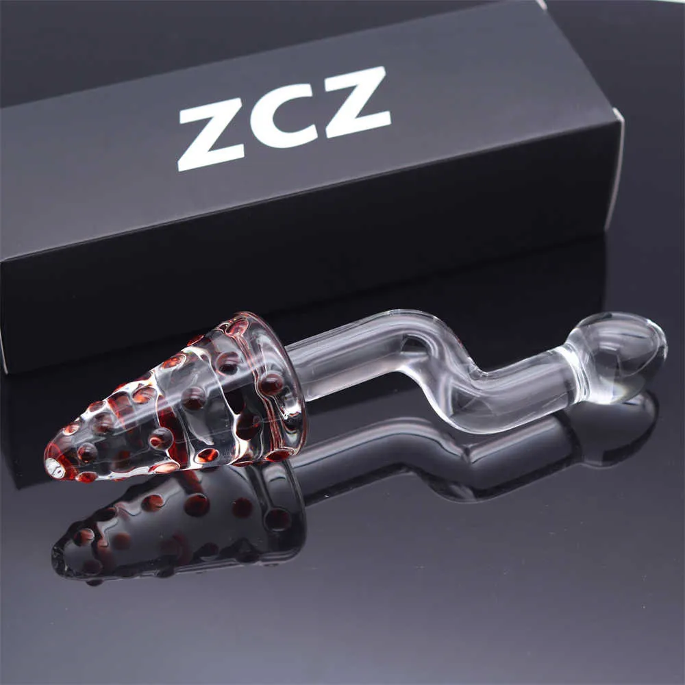 Transparent Glass Massage Wand Masturbation Sex Toy