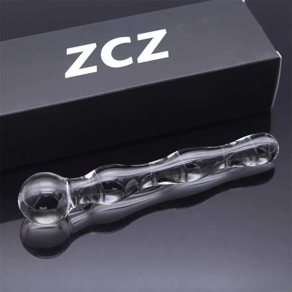 Transparent Glass Massage Stick Masturbation Sex Toy