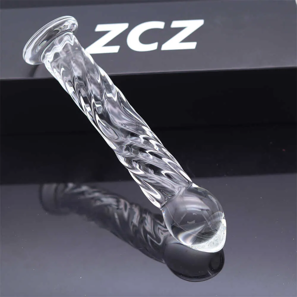 Glass Transparent Massage Stick Masturbation Sex Toy