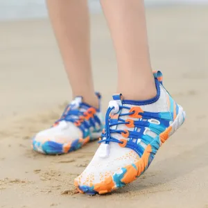Kids Boys Girls Quick-Drying Drawstring Beach Wading Shoes Non-Slip Wear-Resistant Soft-Soled