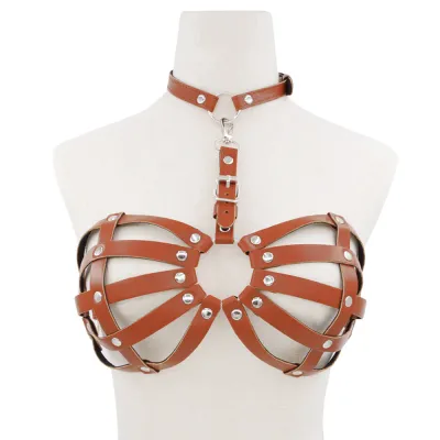 Sexy Leather Cutout Bondage BDSM Lingerie Accessories