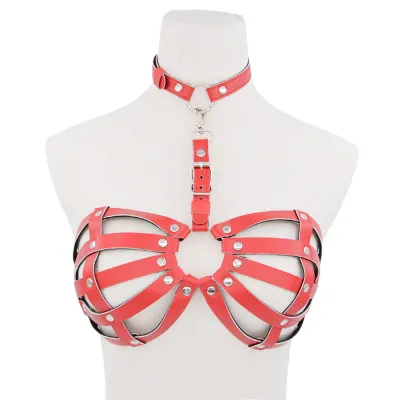 Sexy Leather Cutout Bondage BDSM Lingerie Accessories
