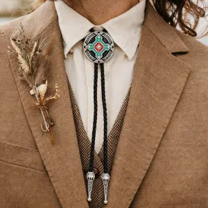 Men's Retro Western Indian Totem Bolo Tie Necklace