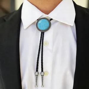 Men's Fashion Retro Acrylic Gem Necklace Bolo Tie