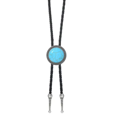 Men's Fashion Retro Acrylic Gem Necklace Bolo Tie