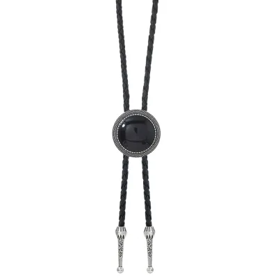 Men's Fashion Retro Acrylic Gem Necklace Bolo Tie