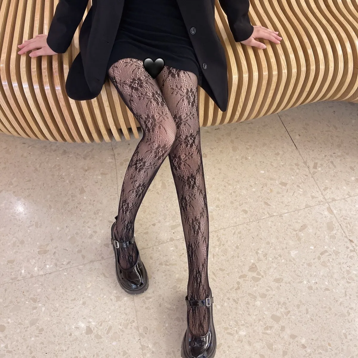 Women Fashion Sexy Rose Flower Hollow Breathable Stockings