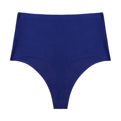 Women Fashion Solid Color Milk Silk Seamless High Waist Thong