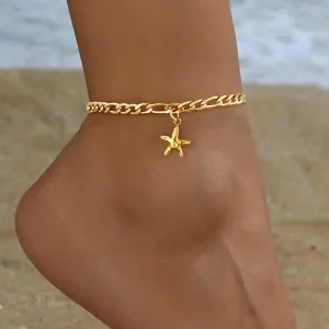 Women Punk Simple Star Anklet Stainless Steel Jewelry