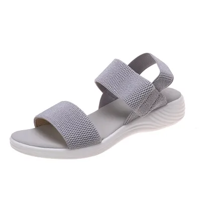 Women Fashion Casual Printed Peep-Toe Elastic Band Wedge Sandals