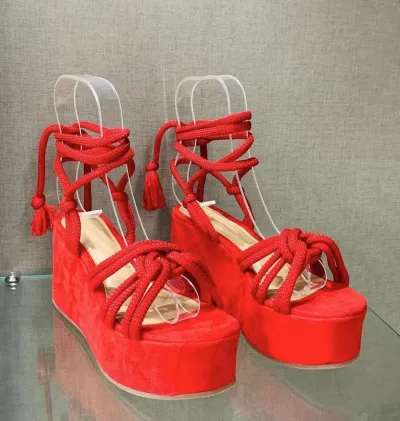 Women's Fashion Casual Solid Color Peep-Toe Strap Platform Sandals with Rubber Sole