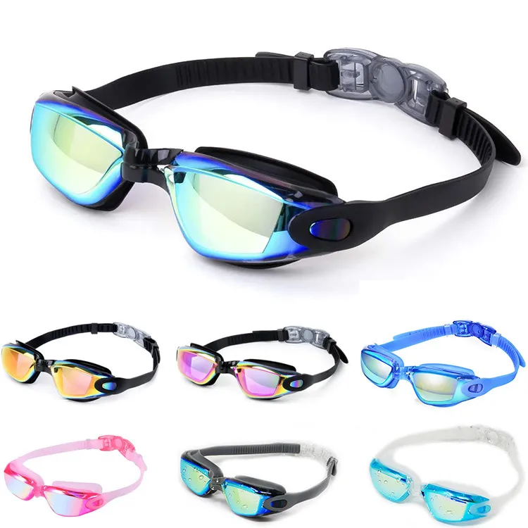 Fashion Electroplated Anti-Fog Waterproof Swimming Goggles