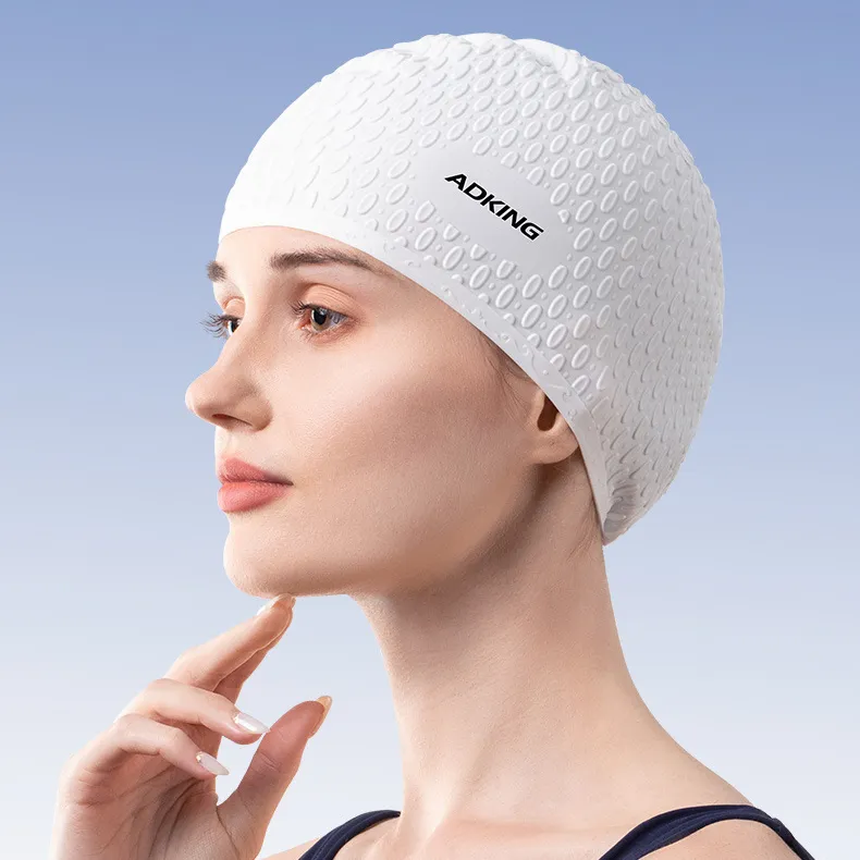 Women Solid Color Waterproof Silicone Swimming Cap