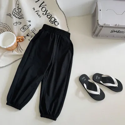 Kids Boys' Summer Ice Silk Quick-Dry Loose Cropped Pants