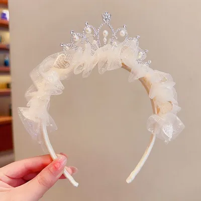 Kids Girls Fashion Crown Mesh Hairband Hair Accessories