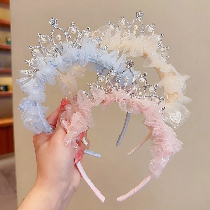 Kids Girls Fashion Crown Mesh Hairband Hair Accessories