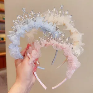 Kids Girls Fashion Crown Mesh Hairband Hair Accessories