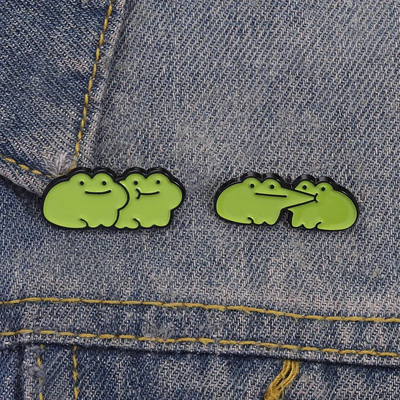 Fashion Creative Cartoon Cute Green Frog Brooch Pin