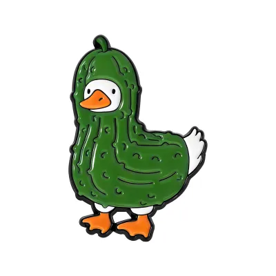 Creative Cute Cucumber Duck Metal Brooch Unisex Alloy Cartoon Brooch