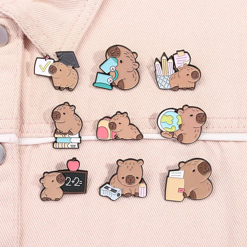Fashion Creative Cartoon Cute Capibala Series Brooch Pin
