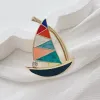 XZ257 Multicolor Oil Dripping Sailboat