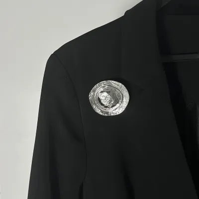 Women Fashion Irregular Alloy Brooch Geometric Metal Brooch