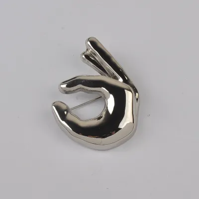 Fashion Retro OK Gesture Zinc Alloy Brooch