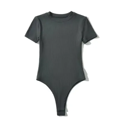 Women Fashion Sexy Spring And Summer Simple Solid Color Short-Sleeve Slim-Fit Bodysuits