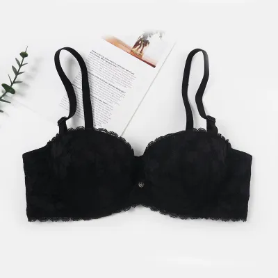 Women Fashion Solid Color Flower Bra Anti-Sagging Bra