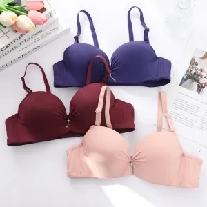 Women Fashion Simple Solid Color Thickened Adjustable Bra
