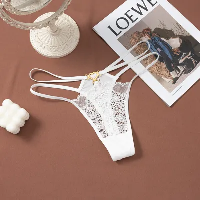 Women Fashion Sexy Solid Color Lace Thin Breathable Thong
