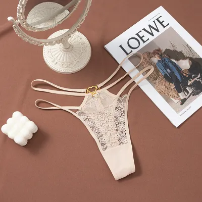 Women Fashion Sexy Solid Color Lace Thin Breathable Thong
