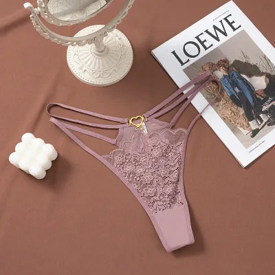 Women Fashion Sexy Solid Color Lace Thin Breathable Thong