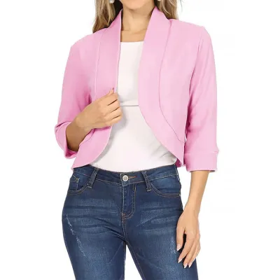 Women Fashion Casual Spring Solid Color Long-Sleeve Jacket
