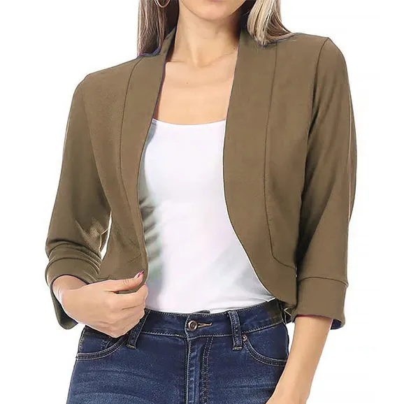 Women Fashion Casual Spring Solid Color Long-Sleeve Jacket