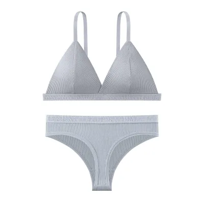 Women Fashion Sexy Basic Solid Color Single-Breasted Bra Underwear Set