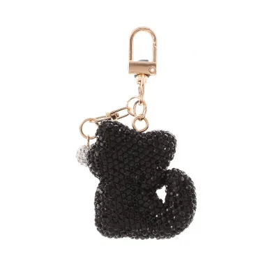 Fashion Creative Cartoon Cute Rhinestone Kitten Bag Keychain
