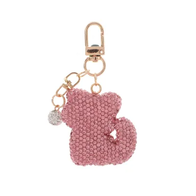 Fashion Creative Cartoon Cute Rhinestone Kitten Bag Keychain