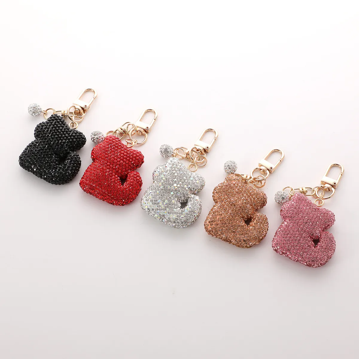 Fashion Creative Cartoon Cute Rhinestone Kitten Bag Keychain