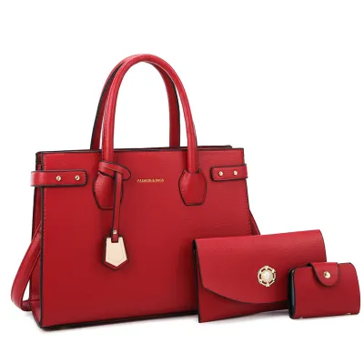 Women Fashion Simple Solid Color Large Capacity Handbag Three-Piece Bag Set