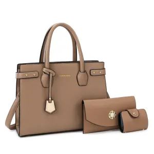 Women Fashion Simple Solid Color Large Capacity Handbag Three-Piece Bag Set