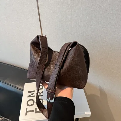 Women Fashion Casual Simple Solid Color PU Crossbody Bag Two-Piece Bag Set with Zipper