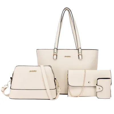 Women's Fashion Retro Solid Color Shoulder Bag Set with Four Bags
