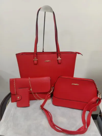 Women's Fashion Retro Solid Color Shoulder Bag Set with Four Bags