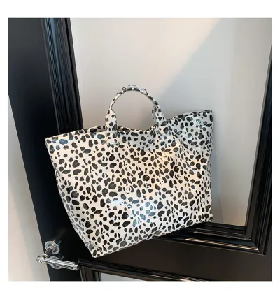 Women Fashion Casual Leopard Large Capacity Handbag Bucket Bag