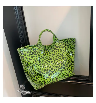 Women Fashion Casual Leopard Large Capacity Handbag Bucket Bag