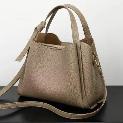 Women Fashion Casual Solid Color Large Capacity Bucket Bag